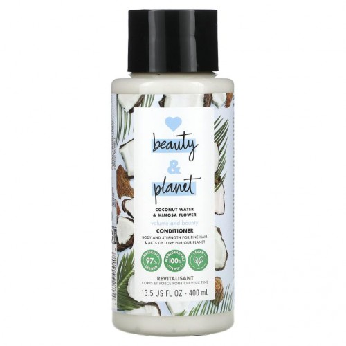 Love Beauty and Planet, 볼륨 앤 바운티 컨디셔너, 코코넛 워터 & 미모사 플라워, 13.5fl oz(400ml)