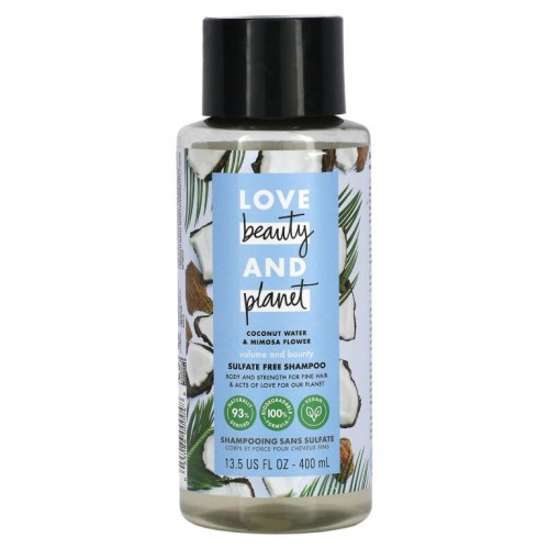 Love Beauty and Planet, 볼륨 앤 바운티 샴푸, 코코넛 워터 & 미모사 플라워, 13.5fl oz(400ml)