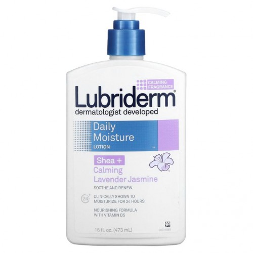 Lubriderm, 데일리 모이스쳐 로션, 시어버터나무 + 진정효과 라벤터 재스민, 16 fl oz (473 ml)