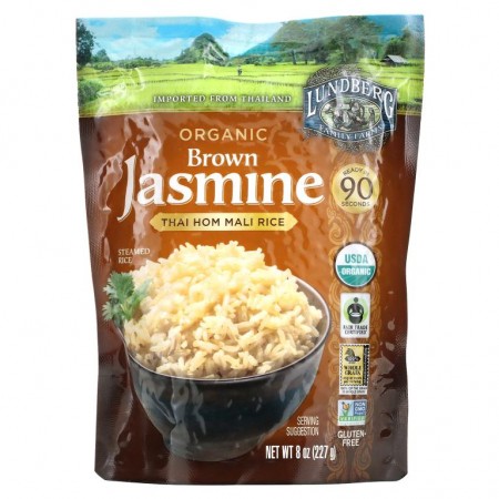 Lundberg, Organic Brown Jasmine, Thai Hom Mali Rice, 8 oz (227 g)