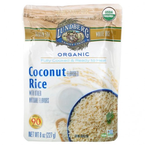 Lundberg, Organic Fully Cooked & Ready to Heat, Coconut Rice, 8 oz (227 g)