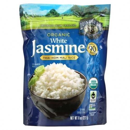Lundberg, Organic White Jasmine, Thai Hom Mali Rice, 8 oz (227 g)