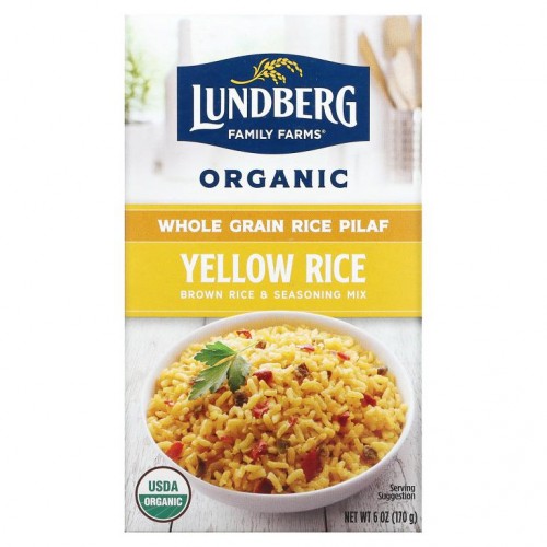 Lundberg, Organic Whole Grain Rice & Seasoning Mix, Yellow Rice, 6 oz (170 g)