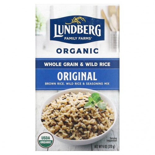Lundberg, 유기농 통곡물 쌀 & 시즈닝 믹스, 쌀 & 야생 쌀, 오리지널, 170g(6oz)