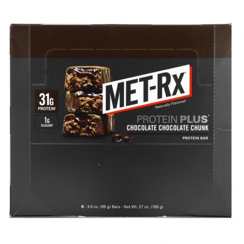 MET-Rx, PROTEIN PLUS 바, 초콜릿 청크, 9개, 개당 85g(3.0oz)