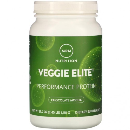 MRM Nutrition, Veggie Elite, 퍼포먼스 프로틴, 초콜릿 모카, 1,110g(2.45lb)