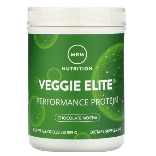 MRM Nutrition, Veggie Elite, 퍼포먼스 단백질, 초콜릿 모카, 555g(1.22lbs)
