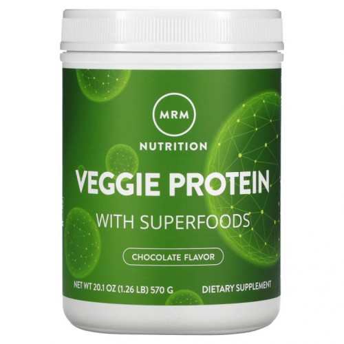 MRM Nutrition, 슈퍼 푸드 함유 식물성 단백질, 초콜릿, 570g(1.26lbs)
