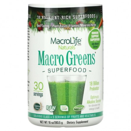 Macrolife Naturals, Macro Greens, 슈퍼 푸드, 283.5g(10oz)