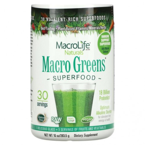 Macrolife Naturals, Macro Greens, 슈퍼 푸드, 283.5g(10oz)