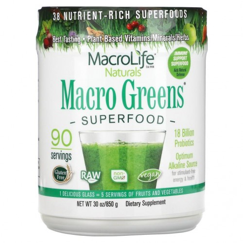 Macrolife Naturals, Macro Greens, 슈퍼푸드, 850g(30oz)