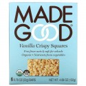 MadeGood, 유기농, 바삭한 스쿼어, 바닐라, 6 바, 각각 0.78 oz (22 g)