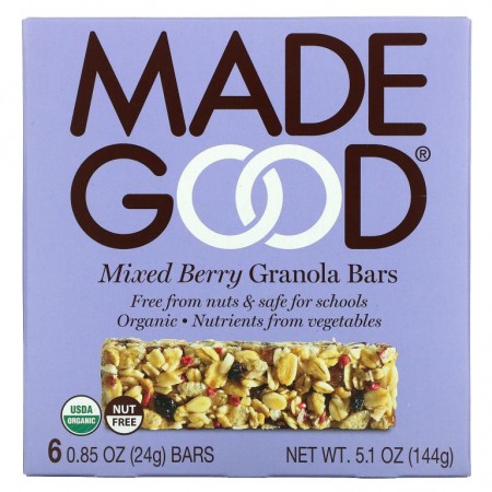 MadeGood, 그레놀라 바, 혼합 베리, 6 바, 각각 0.85 oz (24 g)