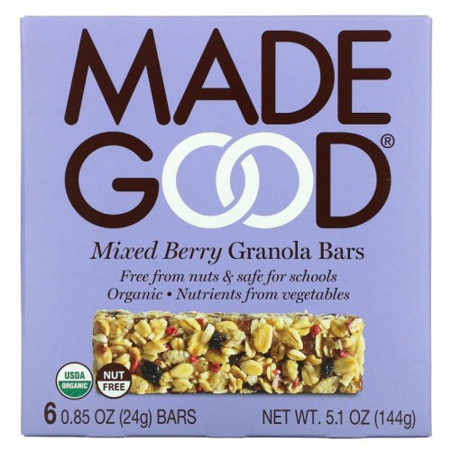 MadeGood, 그레놀라 바, 혼합 베리, 6 바, 각각 0.85 oz (24 g)