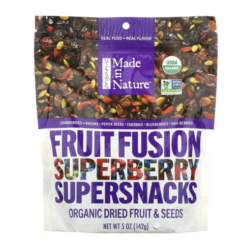 Made in Nature, 유기농 프루트 퓨전, 슈퍼베리 슈퍼스낵, 142g(5oz)