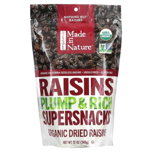 Made in Nature, 유기농 건포도, 영양 만점 슈퍼스낵, 340g(12oz)