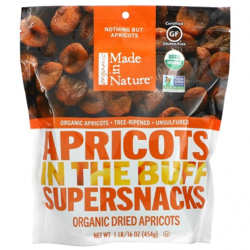 Made in Nature, 유기농 말린 살구, In The Buff 슈퍼스낵, 454g(1lb)