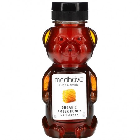 Madhava Natural Sweeteners, 유기농 호박꿀, 340g(12oz)