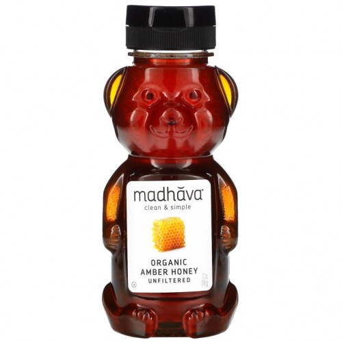 Madhava Natural Sweeteners, 유기농 호박꿀, 340g(12oz)