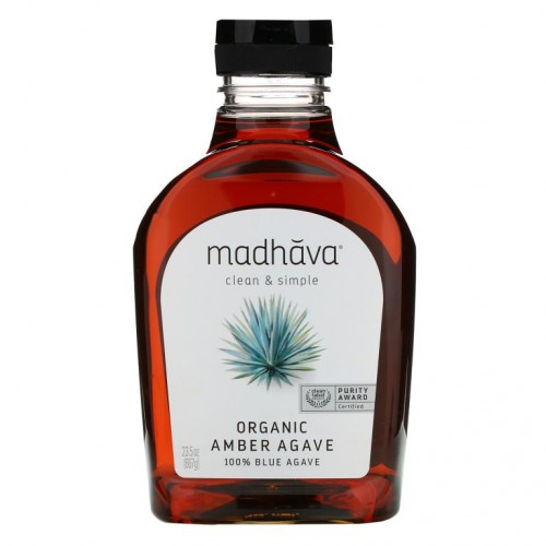 Madhava Natural Sweeteners, 유기농 앰버 생 블루 아가베, 667g(23.5oz)