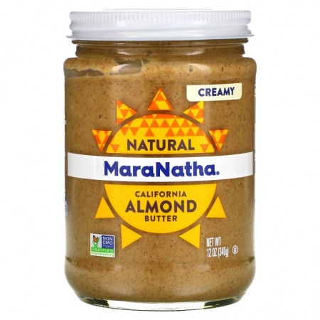MaraNatha, 천연 캘리포니아산 아몬드 버터, 크리미, 340g(12oz)