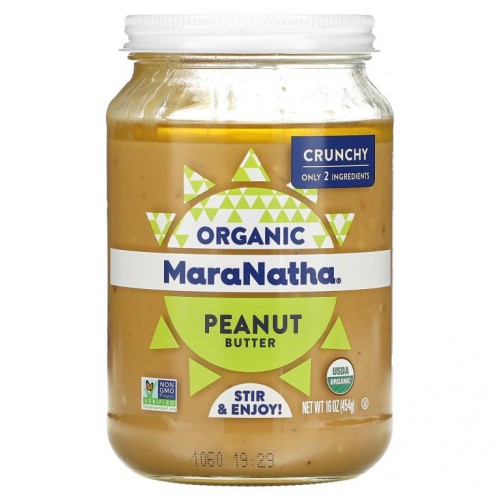 MaraNatha, 유기농 피넛버터, 크런치, 454g(16oz)
