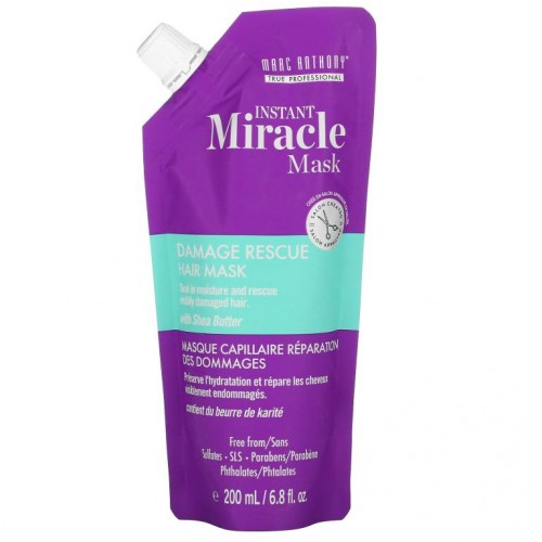Marc Anthony, 인스턴트 미라클 마스크, 데미지 레스큐 헤어 마스크, 200ml(6.8fl oz)