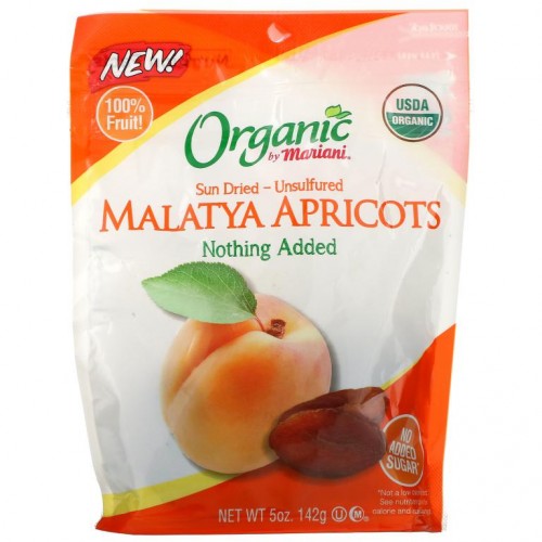 Mariani Dried Fruit, Organic, Sun Dried- Unsulfured, Malatya Apricots, 5 oz ( 142 g)