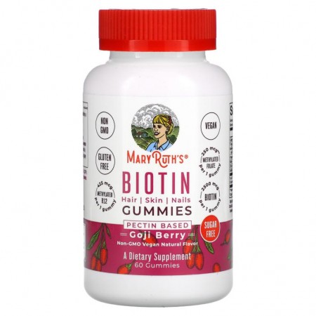 MaryRuth Organics, Biotin Gummies, Goji Berry, 60 Gummies