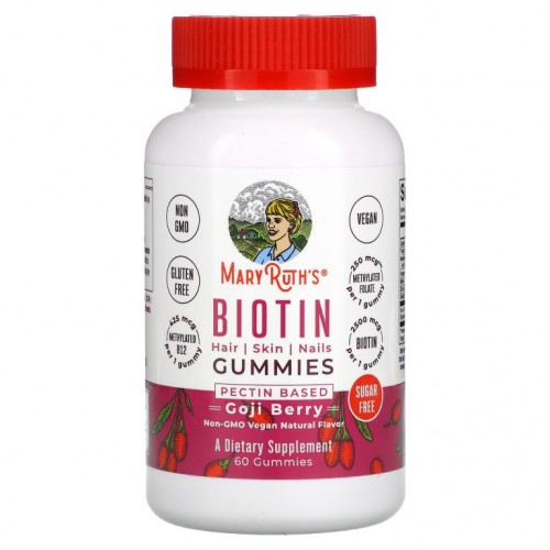 MaryRuth Organics, Biotin Gummies, Goji Berry, 60 Gummies