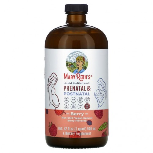 MaryRuth Organics, Liquid Multivitamin Prenatal & Postnatal, Berry, 32 oz (946 ml)