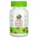 MaryRuth Organics, Vitamin D3 + B12 Gummies, Pectin Based, Strawberry, 60 Gummies
