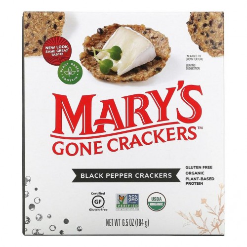 Mary's Gone Crackers, 흑후추 크래커, 184g(6.5oz)