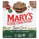 Mary's Gone Crackers, Super Seed 크래커, 바질 & 마늘, 156g(5.5oz)