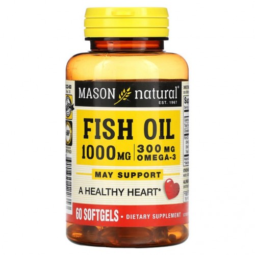Mason Natural, 피쉬 오일, 1,000mg, 소프트젤 60정