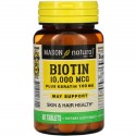Mason Natural, 비오틴 + 케라틴, 10,000mcg, 60정