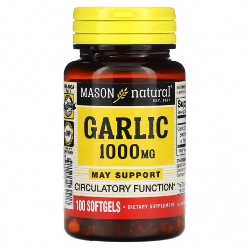 Mason Natural, 마늘 기름, 1000mg, 소프트젤 100정