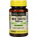 Mason Natural, 통 허브 밀크시슬, 500mg, 캡슐 60정