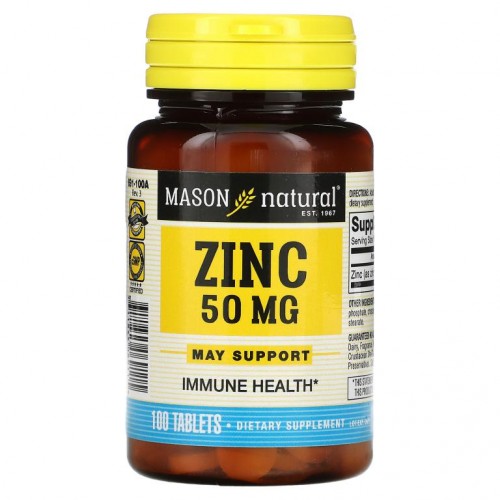 Mason Natural, 아연, 50mg, 100정