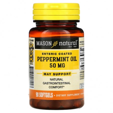Mason Natural, 페퍼민트 오일, 50mg, 90 소프트젤