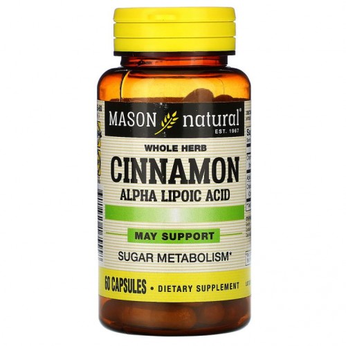 Mason Natural, 계피 알파 리포산 복합체, 캡슐 60개
