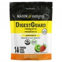 Mason Natural, DigestGuard, 프리바이오틱 + 프로바이오틱, 스트로베리 키위, 분말 스틱 14개