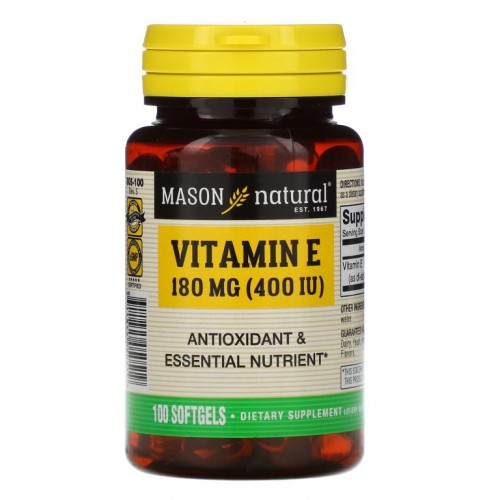 Mason Natural, 비타민E, 180mg(400IU), 소프트젤 100정