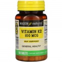 Mason Natural, 비타민K2, 100mcg, 100정