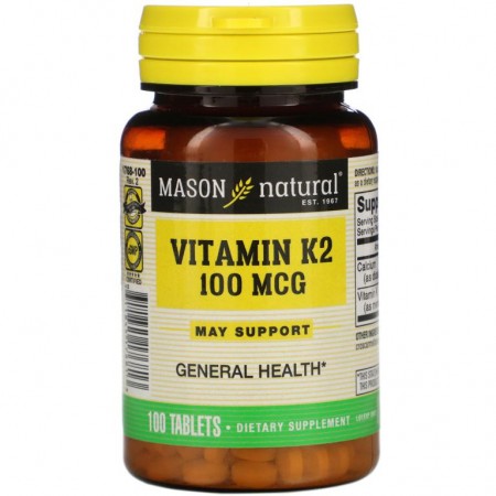 Mason Natural, 비타민K2, 100mcg, 100정