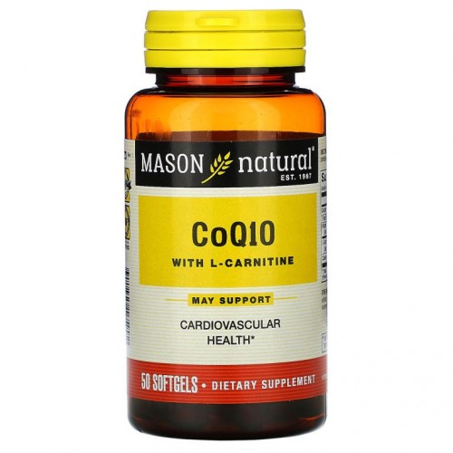 Mason Natural, L-카르니틴 함유 CoQ10, 소프트젤 50정