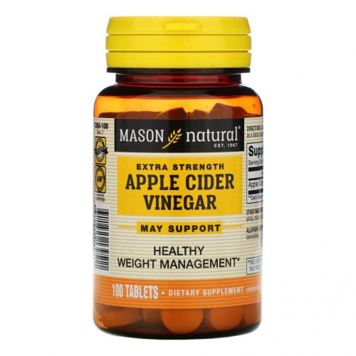 Mason Natural, 엑스트라 스트렝스 애플 사이다 식초, 100정