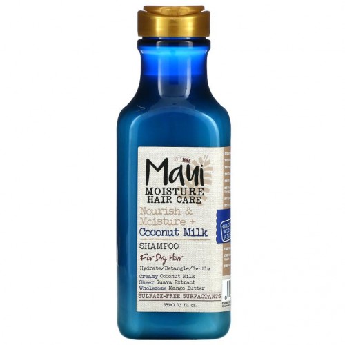 Maui Moisture, 헤어 케어, 영양 및 수분 공급 + 코코넛 밀크 샴푸, 건조한 모발용, 385ml(13fl oz)