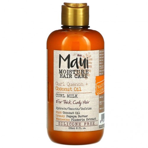 Maui Moisture, Curl Quench + Coconut- Oil, Curl Milk, For Thick, Curly Hair, 8 fl oz (236 ml)