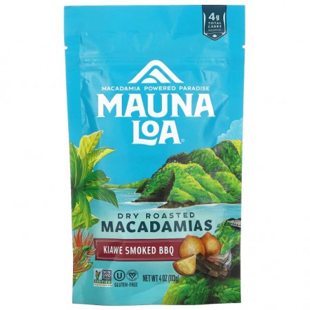 Mauna Loa, Dry Roasted Macadamias, Kiawe Smoked BBQ, 4 oz (113 g)